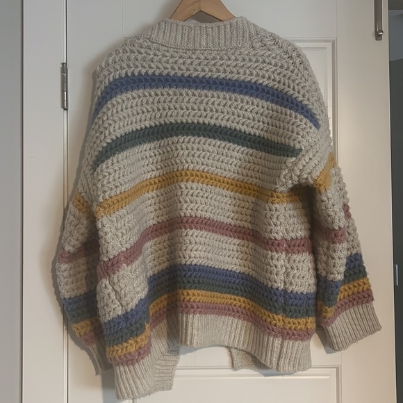 ANTHROPOLOGIE Candy Striped Cardigan Free People Maeve - Picture 4 of 4